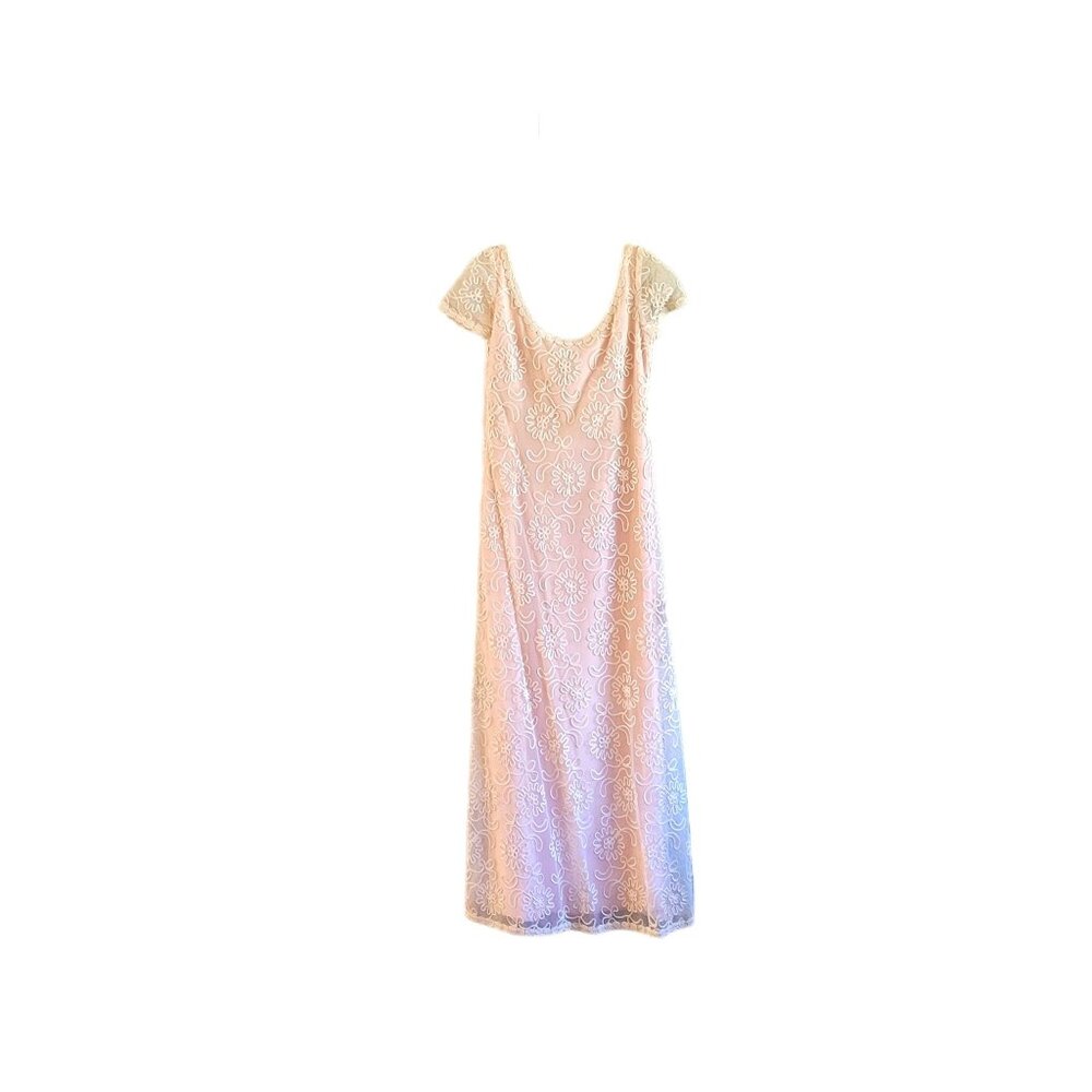 Nahdree by Victor Costa Blush Pink Lace Gown - Picture 1 of 5